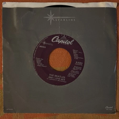 The Beatles And I Love Her US 45 7” 1988 Capitol Star Line