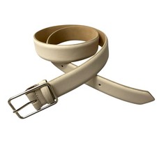 A F Abercrombie and Fitch Wide Belt Womens Small Beige Goldtone Buckle 1.25"