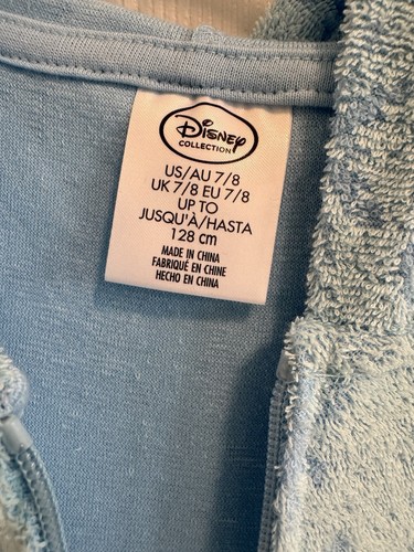 Disney Blue Frozen Bathing Suit Cover Up Child’s 7/8 Zip Up NWT Terry Cloth Hood - Picture 3 of 11
