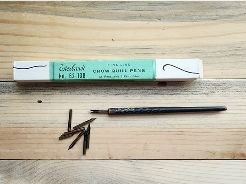 Vintage Esterbrook Fine Line Crow Quill Pen And Steel Nibs.