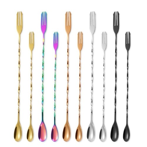 Modern Style Bar Long Handled Cocktail Spoon Stainless Steel Spoon - Picture 9 of 12