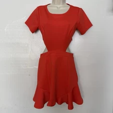 Lovers + Friends Revolve Dress Size Medium Red Eternal Mini Cutout Cocktail