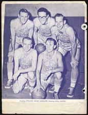 George Mikan Pollard Mikkelsen Martin Saul Signed Autograph Scrapbook Page *BK96