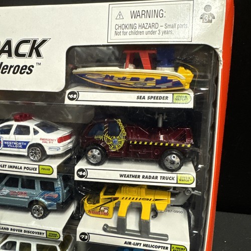 Matchbox 10 PackMega Heroes Rescue Boat Speeder Chevy Impala Discovery 2000 Jeep - Picture 3 of 12
