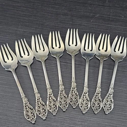 Reed & Barton Florentine Lace Sterling Silver Salad Forks — 8 pcs