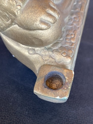 1940 Rose O'Neill Ho-Ho Little Laughing Kewpie Buddha Golden Ceramic Candlestick - Picture 22 of 24