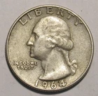 1964 D Washington Quarter, circulated
