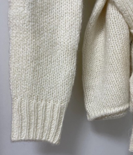 ZARA ECRU REVERSKRAGEN WOLLMISCHUNG GEKNÖPFTE STRICKJACKE MIT GÜRTEL GRÖSSE L NEU MIT ETIKETT - Bild 6 von 12