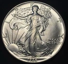 1986 Silver Eagle $1 Coin, Mint Gem, First Year Issue, Bright White