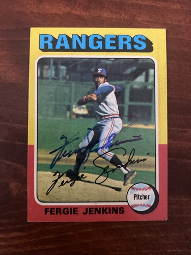 Fergie Jenkins Signed 1975 Topps #60 Card. Persönlich signiert