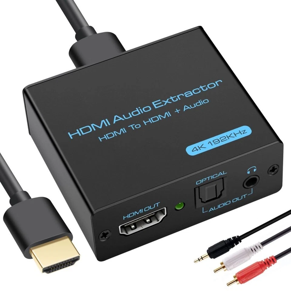 Extractor de audio HDMI 4K HDMI a óptico 3,5 mm adaptador de audio auxiliar divisor conv... Foto 2 de 4