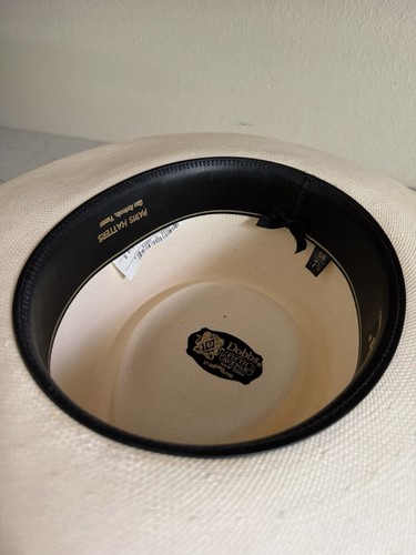 Dobbs San Juan 7 1/4 Genuine Shantung Panama Straw Hat Fedora Wide Brim Vtg - Picture 19 of 22