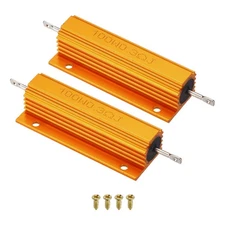 100W 0.3 Ohm Aluminum Shell Resistor Housing Resistor with Screws 2Set