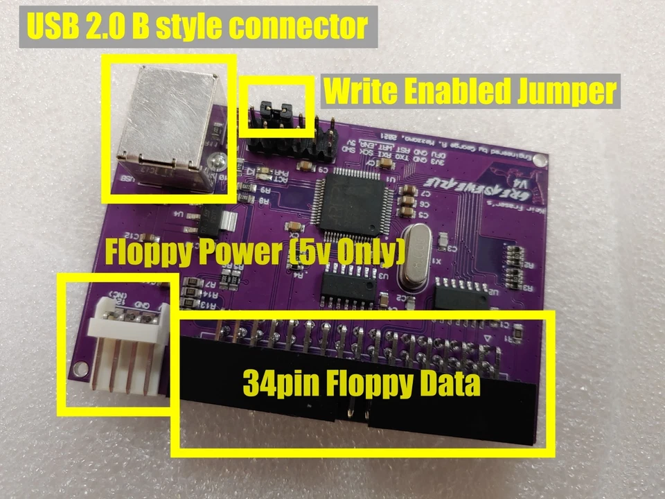 GreaseWeazle v4 board USB floppy drive adapter Retro All Formats - Image 3 of 3