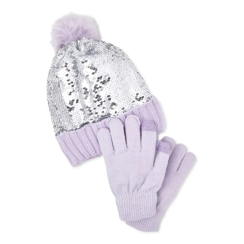 Wonder Nation Girls Sequin Change Hat and Tech Touch Gloves 2pc Set - Picture 6 of 6