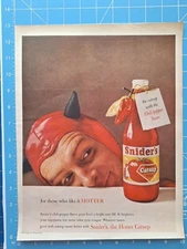 1959 SNIDERS Tomato Catsup Chili Pepper Hot Print Ad