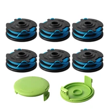6spool+2cap String Trimmer Line Replacement for Greenwork 29082/29242 27ft 0.65”