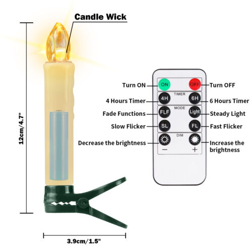 10x LED Weihnachtskerzen kabellose Christbaumkerzen Kerzen Timer Fernbedienung - Bild 2 von 17