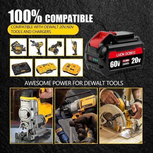 2Pack For DEWALT FLEXVOLT 20V/60V MAX 12.0Ah Lithium-lon Battery DCB609-2 DCB612 - Picture 8 of 13