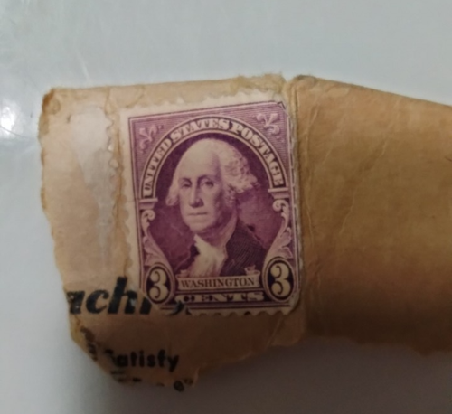 Vintage 1932 US 3 Cent George Washington Stamp | Deep Violet | Cancelled - Picture 2 of 5