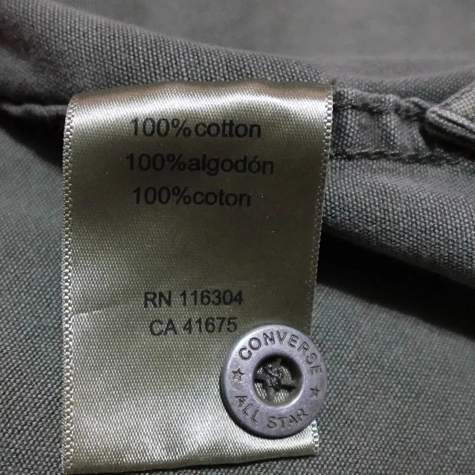 Camisa Converse Chaqueta Cazadora Para Hombre XL Verde Con Botones Solapa Bolsillos Manga Larga Foto 3 de 4