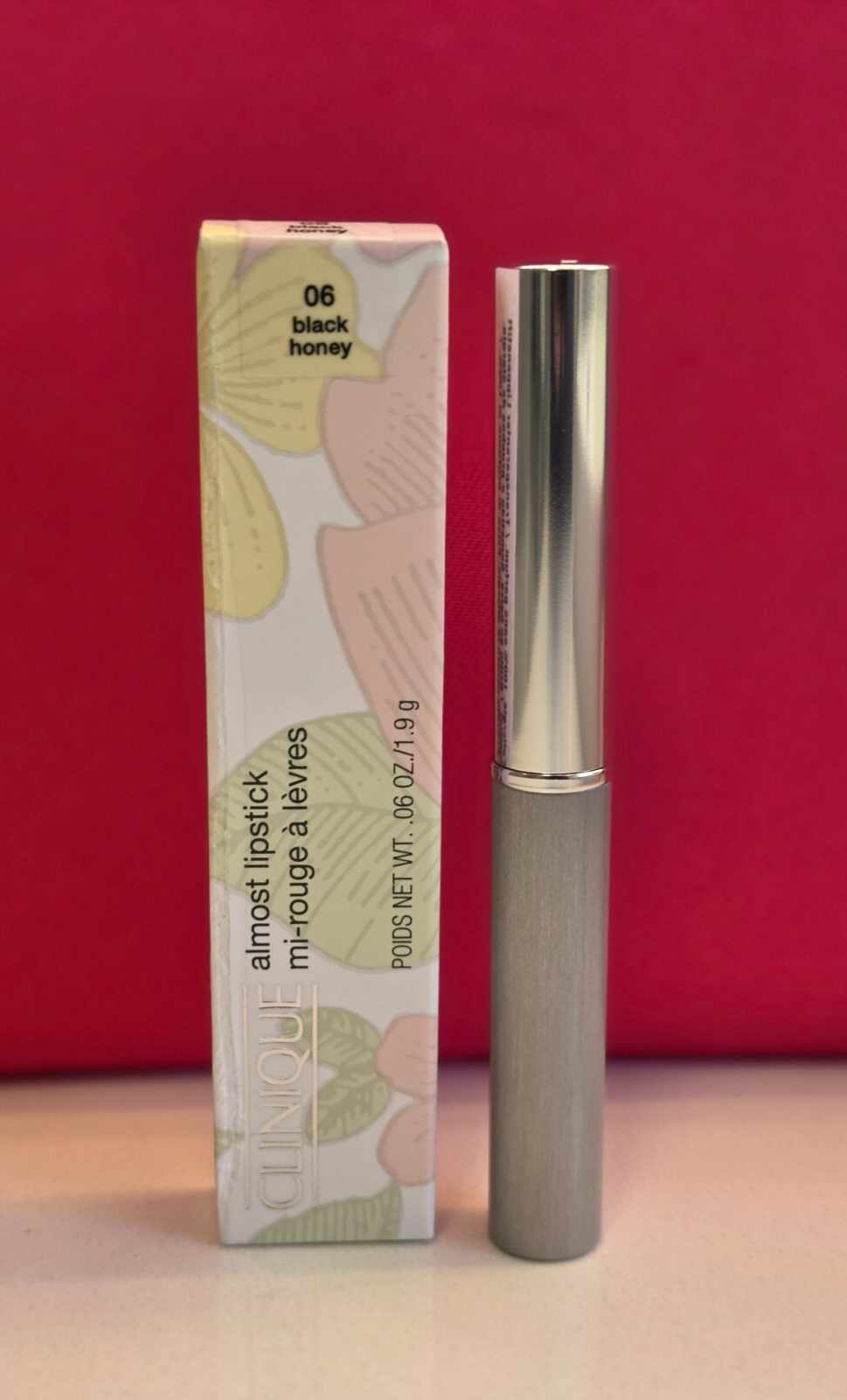 CLINIQUE Almost Lipstick Black Honey Full Size .06 oz NIB Box Imperfect-image