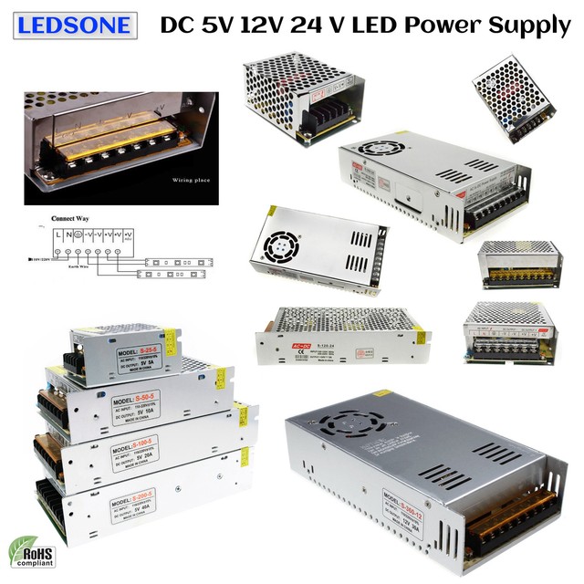 AC-DC 5V/12V/24V Regulated Switching Power Supply LED Transformer Strip Lights AC-DC 5V/12V/24V Regulated Switching Power Supply LED Transformer Strip Lights