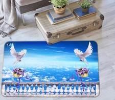 3D Peaceful White Doves NBC633710 Game Rug Mat Elegant Photo Carpet Mat Romy