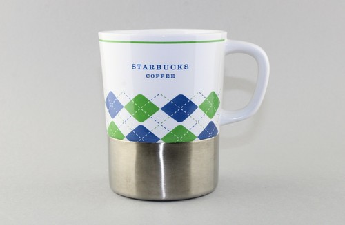 Collectors Starbucks Mug Stainless Steel-Argyle Diamond Blue Green 2006 - Picture 3 of 10