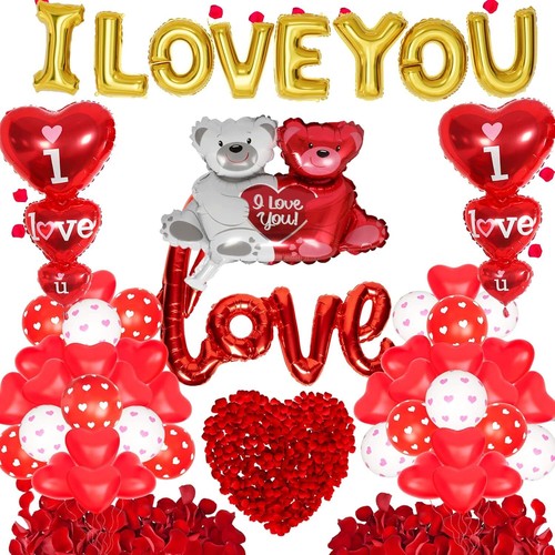 Valentines Day Balloons Decorations I Love You Balloons and Heart Balloons Kit - Picture 5 of 7
