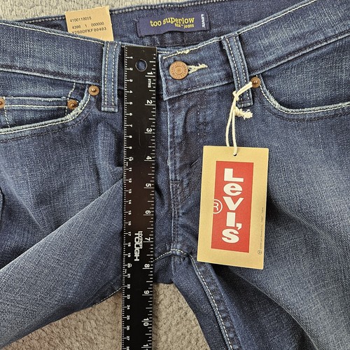 Levis Jeans Womens 1 (28x23) Blue 524 Mid Rise Capri Cropped Cuffed Too Superlow - Imagen 10 de 17