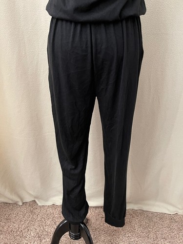 Black Sleeveless Elastic Waist Tie Jogger Bottom Jumpsuit - Picture 8 of 12