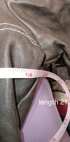 KC Collection Leather Bomber Jacket Girls Size 14/16 Brown Removable Fur Collar - Picture 2 of 7