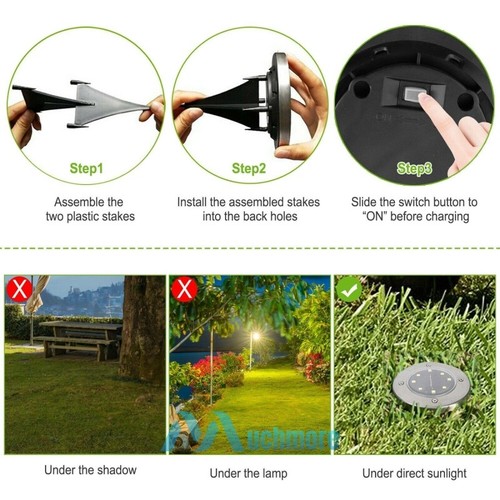 1~8Pack Solar In-Ground Lights Outdoor Buried Lamps Disk LED Lawn Pathway Garden - Picture 15 of 19