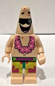 Lego bob037 Mini Figure Spongebob Squarepants Patrick with Pink Lei Set #3818