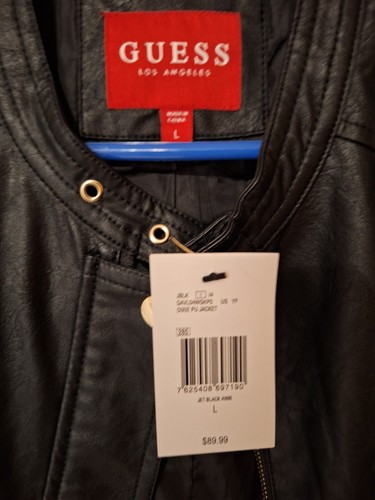 GUESS Damen Kunstleder Jacke Schwarz Biker Style Gr. L Neu Mit Etikett UVP 89,99 - Bild 11 von 11