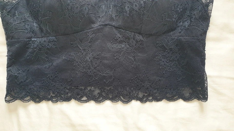 Bralette de encaje Wacoal Parfage CCL1YM-101 CCL108 talla L UK10 UK12 negro hecho en Japón Foto 4 de 4