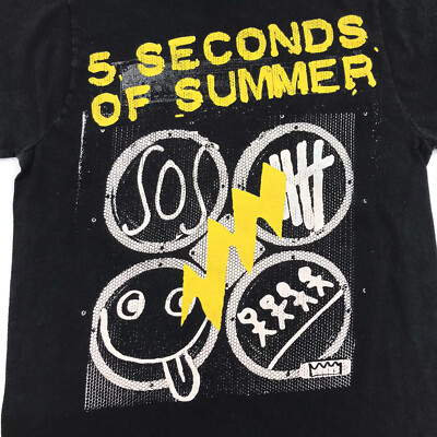5 Seconds of Summer Black Short Sleeve T-Shirt Men's Size S 5SOS