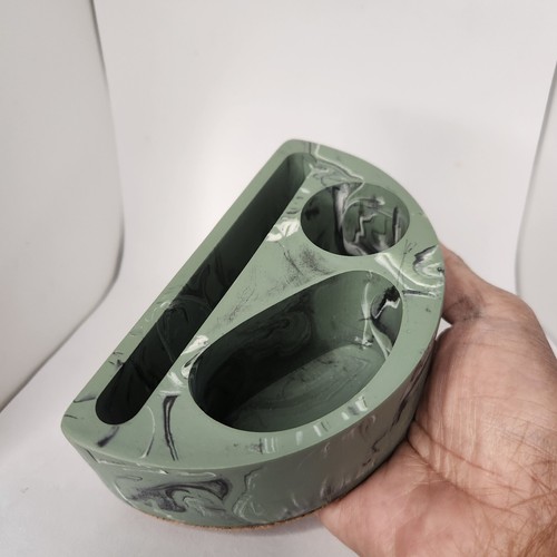 Anthropologie Desk Organizer Accessory Decor Green Multi Marbled New with Box - Picture 11 of 13