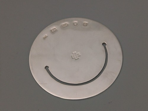 Marcador circular liso vintage de plata de ley en estilo Tiffany - Imagen 4 de 9