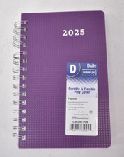 Duraflex Daily Durable & Flexible Poly Cover Planner 2025 Purple Cover