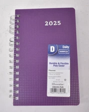 Duraflex Daily Durable & Flexible Poly Cover Planner 2025 Purple Cover