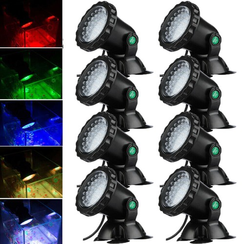 Submersible 36 LED RGB Pond Spot Lights Underwater Pool Fountain IP68+IR Remote - Picture 2 of 13