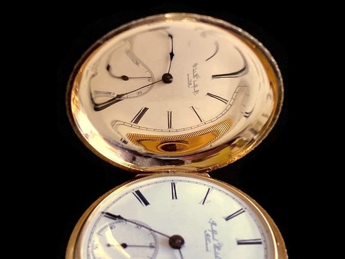 SEHR GROSSE ROCKFORD 14K GOLD TRANSITIONAL TASCHENUHR 18ER JAHRE UM 1884! - Bild 5 von 23