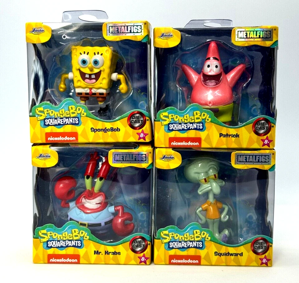 Bob Esponja Calça Quadrada Patrick Krabs Lula Molusco Metalfigs Figura 2,5 polegadas Lote de 4 - Imagem 2 de 4