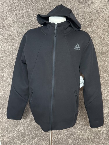 Reebok Mens Hoodie Black SZ M Full Zip Momentum Tech  Hiking Golf Walking - Bild 2 von 12