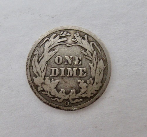 Moneda de diez centavos de barbero O 1907 de plata 10C - Imagen 2 de 3