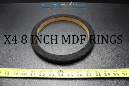 4 MDF SPEAKER RINGS SPACER 8 IN CARPET WOOD 3/4 FIBERGLASS ENCLOSURE RING-08CBK - Picture 1 of 4