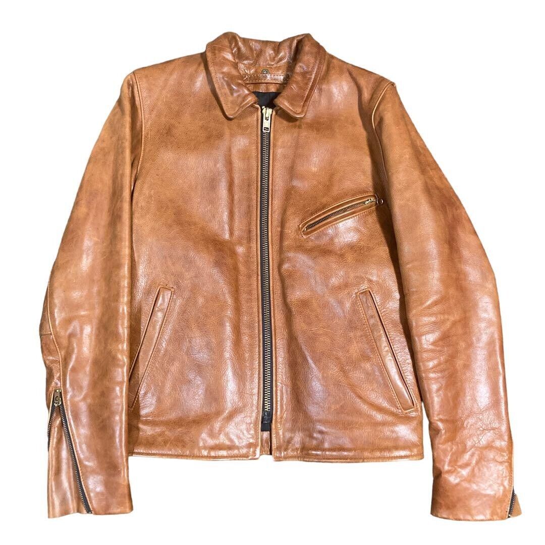 VANSON Leather Single Riders Jacket men Size 34 Color Brown VANSON Leather Single Riders Jacket men Size 34 Color Brown