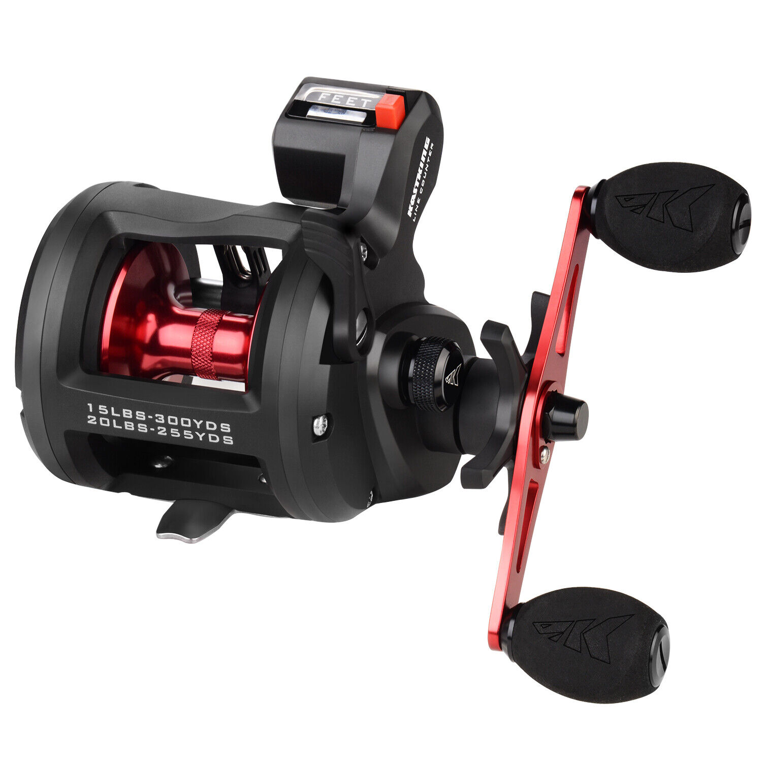 KastKing ReKon Round Fishing Reel Baitcasting Trolling Wheel w/ Line Counter - Picture 8 of 12
